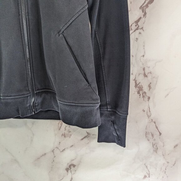 Athleta Jacket Women Medium Black Hoodie Full Zip Fleece Thumb Hole Triumph - Picture 4 of 12